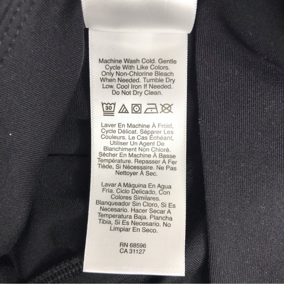 DONNA KARAN Active Activewear Leggings black with tan mesh panel Size XS NWT - Picture 14 of 15